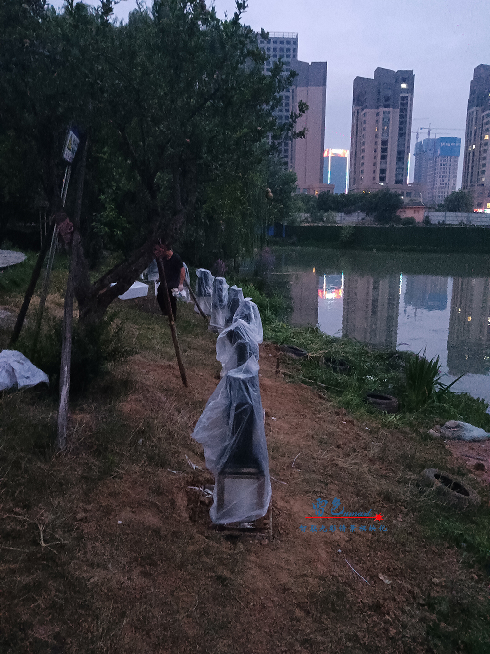 由雷色光電打造的“大美漯河·水韻西城”共慶百年華誕月灣湖之夜主題燈光秀上演啦！(圖15)