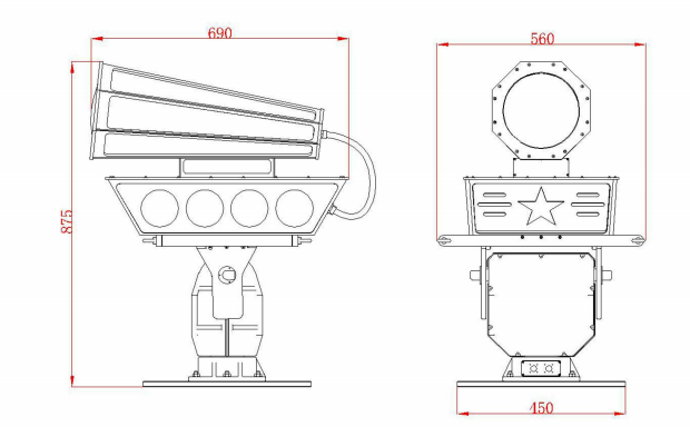 1000W彩色激光巡航燈(圖1)