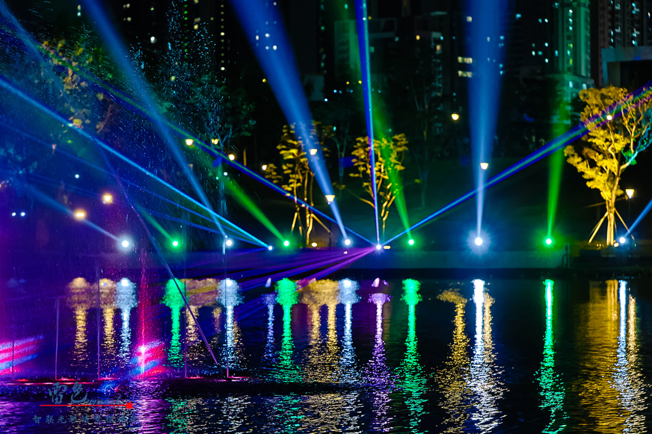 雷色光電｜璀璨光影秀點亮深圳定崗湖公園！(圖5)